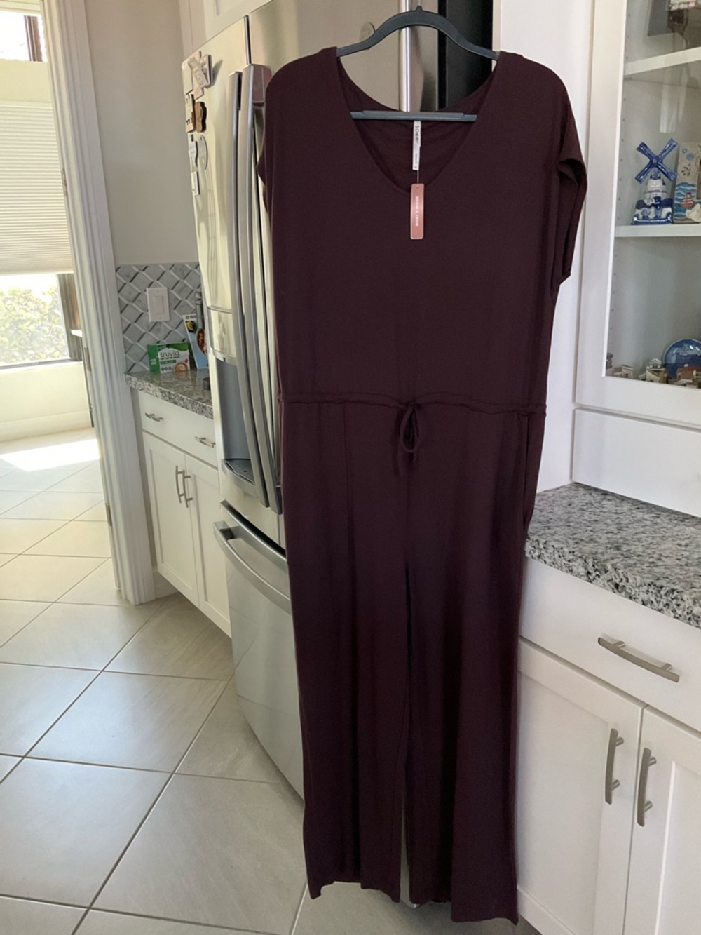 Soma Plum V-Neck Wide-Leg Jumpsuit NWT